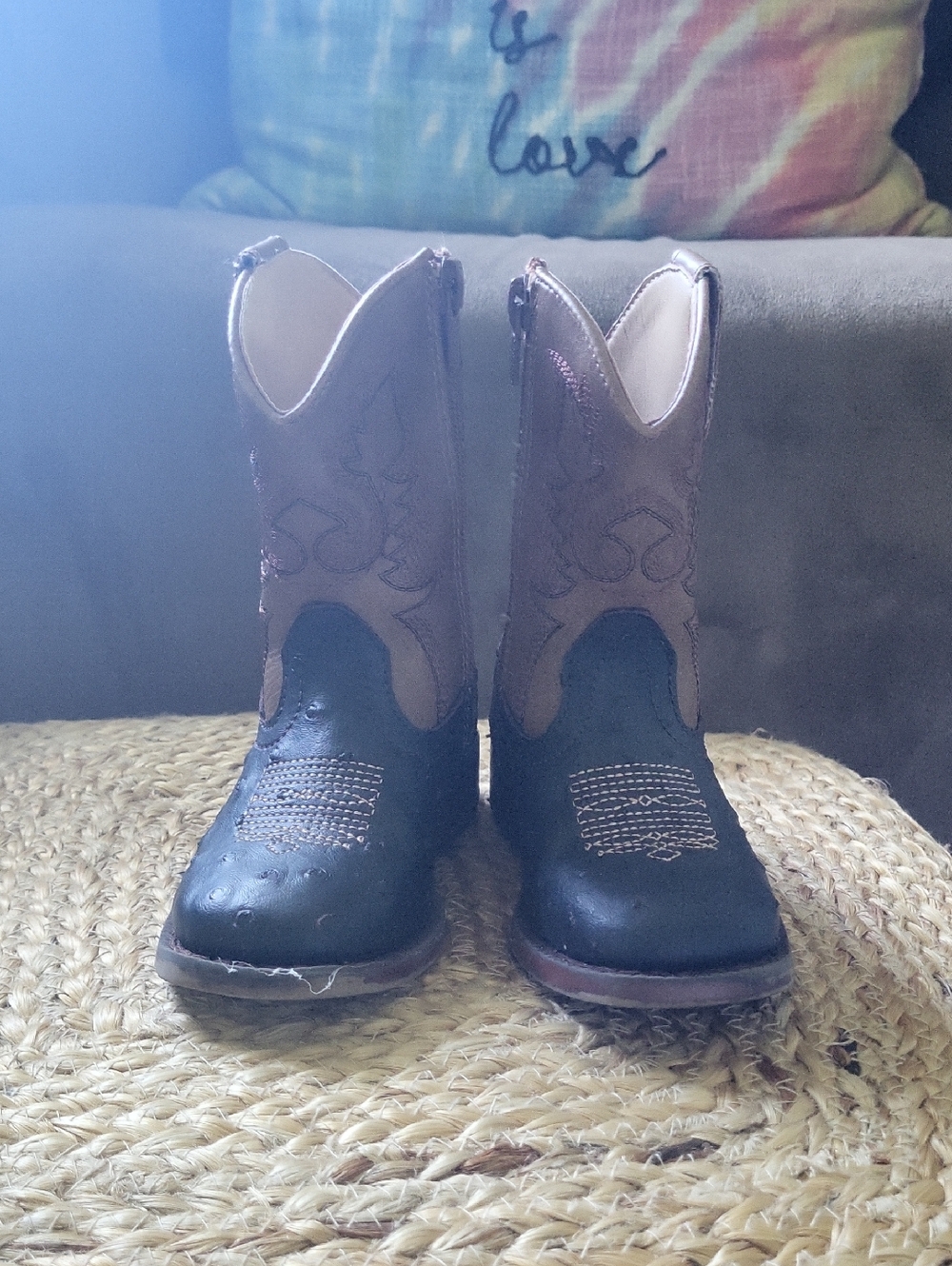 Roper Black and Brown Kids Western Boots